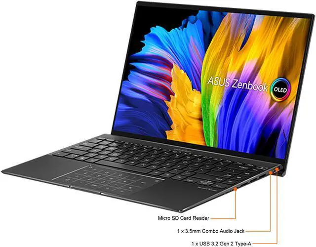 Alt view image 4 of 8 - ASUS Laptop ZenBook 14X OLED UM5401QA-DS79T-CA AMD Ryzen 7 5000 Series 5800H (3.20GHz) 16 GB LPDDR4X Memory 512 GB PCIe SSD AMD Radeon Graphics 14.0" Touchscreen Windows 11 Home 64-bit