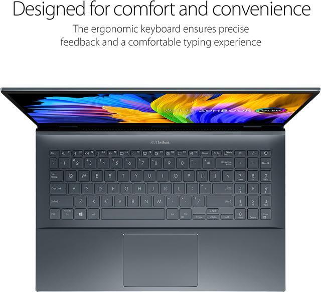 Alt view image 5 of 11 - ASUS ZenBook Pro 15 OLED Laptop 15.6" FHD Touch Display, AMD Ryzen 7 5800H CPU, NVIDIA GeForce RTX 3050 Ti GPU, 16GB RAM, 1TB PCIe SSD, Windows 11 Pro, Pine Grey, UM535QE-NH71T