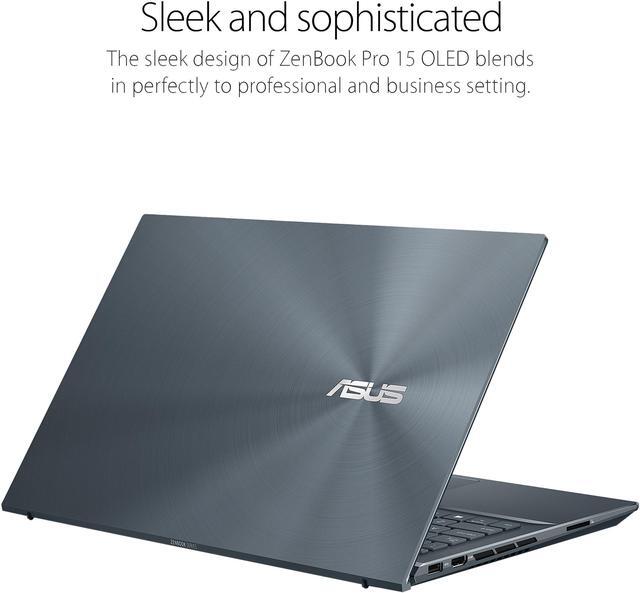 Alt view image 10 of 11 - ASUS ZenBook Pro 15 OLED Laptop 15.6" FHD Touch Display, AMD Ryzen 7 5800H CPU, NVIDIA GeForce RTX 3050 Ti GPU, 16GB RAM, 1TB PCIe SSD, Windows 11 Pro, Pine Grey, UM535QE-NH71T