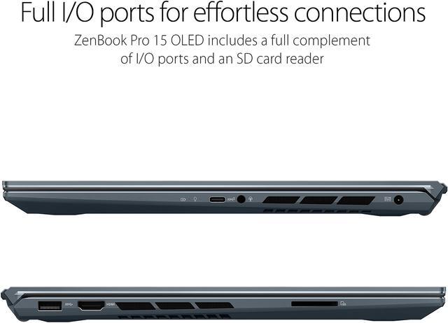 Alt view image 7 of 11 - ASUS ZenBook Pro 15 OLED Laptop 15.6" FHD Touch Display, AMD Ryzen 7 5800H CPU, NVIDIA GeForce RTX 3050 Ti GPU, 16GB RAM, 1TB PCIe SSD, Windows 11 Pro, Pine Grey, UM535QE-NH71T