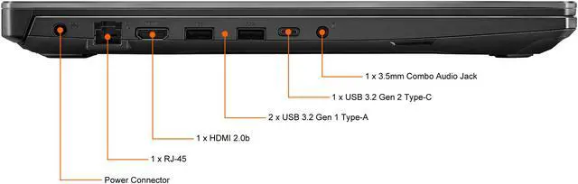 Alt view image 8 of 14 - ASUS TUF Gaming A17 Gaming Laptop, 17.3" 144Hz Full HD IPS-Type, AMD Ryzen 7 5800H Processor, GeForce RTX 3050 Ti, 16GB DDR4, 512GB PCIe SSD, Wi-Fi 6, RGB Keyboard, Windows 10 Home, TUF706QE-MS74