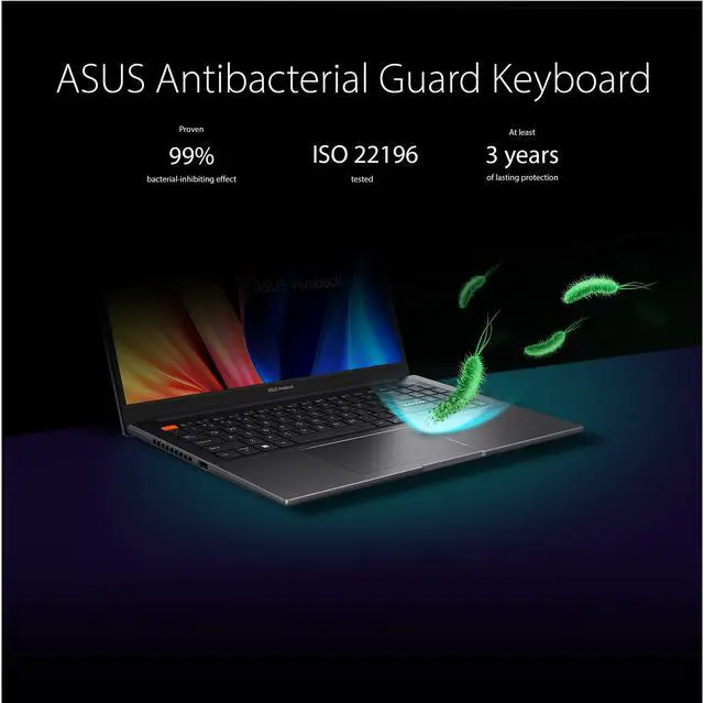 Alt view image 5 of 9 - ASUS VivoBook S 15 Slim Laptop, 15.6" FHD Display, AMD Ryzen 7 5800H CPU, AMD Radeon Graphics, 16GB RAM, 1TB SSD, Windows 11 Home, Fingerprint Reader, Indie Black, S3502QA-NS77