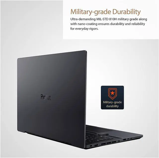 Alt view image 14 of 15 - ASUS ProArt StudioBook 16 OLED Laptop, 16" 3840x2400 OLED Display, Intel core i7-12700H, 16GB DDR5 SO-DIMM, 1TB + 1TB M.2 NVMe PCIe 4.0 Performance SSD, NVIDIA GeForce RTX 3070 Ti, Windows 11 Home, H7600ZW-DB76, Mineral Black