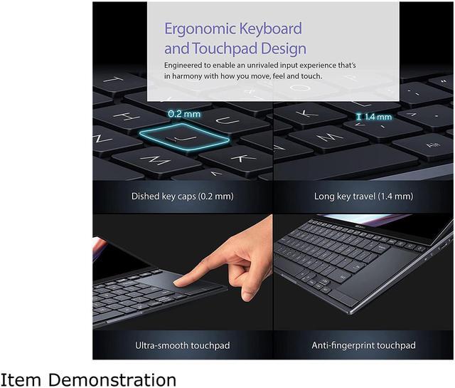 Alt view image 9 of 11 - ASUS ZenBook Pro 14 Duo OLED 14.5" 2.8K OLED Touch, 120Hz Refresh Rate, ScreenPad Plus, Intel Evo Platform, i7-12700H CPU, 32GB RAM, 1TB SSD, Windows 11 Home, Tech Black, UX8402ZA-DB76T