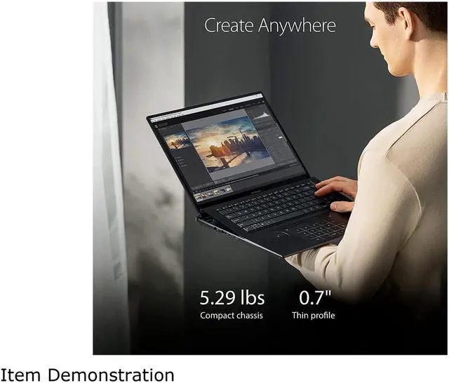 Alt view image 6 of 13 - ASUS ZenBook Pro 16X OLED 16" 4K OLED 16:10 Touch Display, ASUS Dial, Intel i9-12900H CPU, GeForce RTX 3060 Graphics, 32GB RAM, 2TB SSD, Windows 11 Pro, Tech Black, UX7602ZM-XB96T