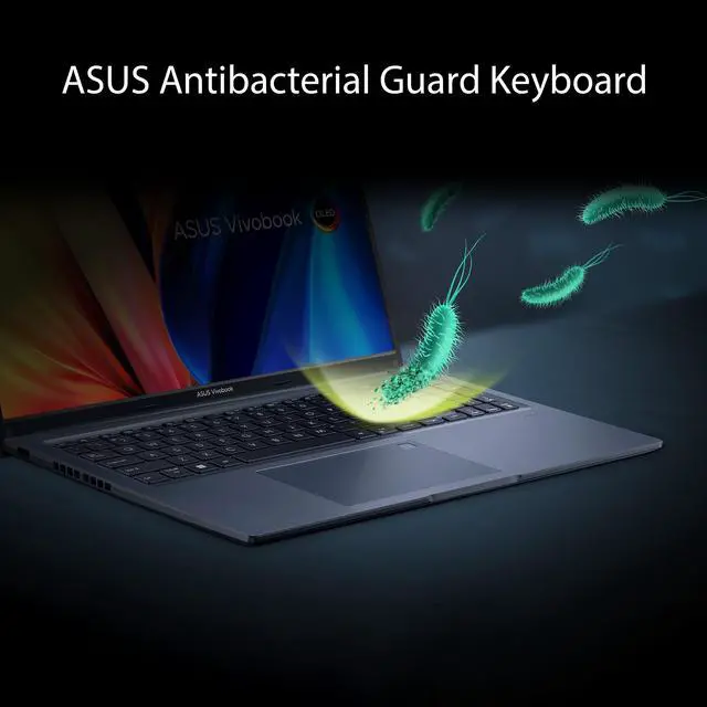Alt view image 3 of 10 - ASUS VivoBook 16X OLED Laptop, 16" 4K OLED 16:10 Display, AMD Ryzen 7 5800H CPU, AMD Radeon Graphics, 16GB RAM, 512GB SSD, Fingerprint Sensor, Windows 11 Home, Quiet Blue, M1603QA-NS77
