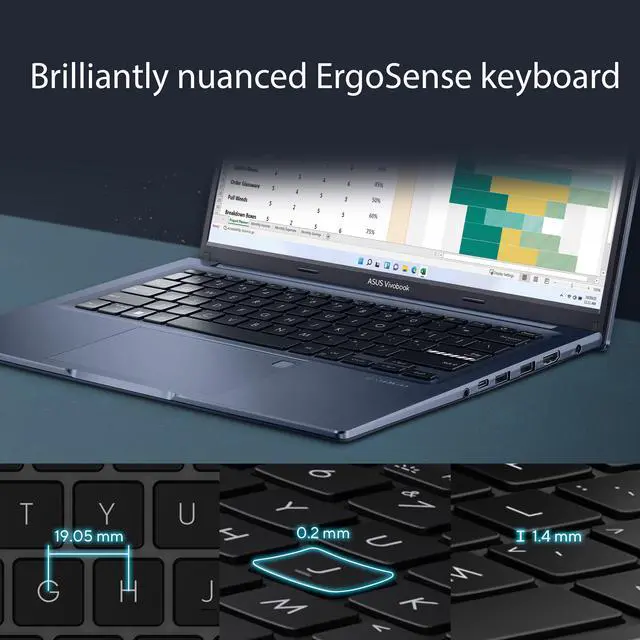 Alt view image 8 of 10 - ASUS VivoBook 16X OLED Laptop, 16" 4K OLED 16:10 Display, AMD Ryzen 7 5800H CPU, AMD Radeon Graphics, 16GB RAM, 512GB SSD, Fingerprint Sensor, Windows 11 Home, Quiet Blue, M1603QA-NS77