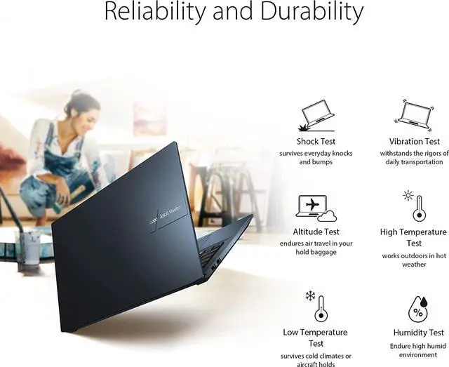 Alt view image 9 of 9 - ASUS Vivobook Pro 15 M6500RE-EB74 OLED Laptop, 15.6” 2.8K OLED Display, AMD Ryzen 7 6800H Mobile CPU, NVIDIA GeForce RTX 3050 Ti , 16GB RAM, 1TB SSD, Windows 11 Home, Quiet Blue
