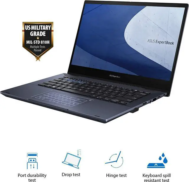 Main image of Asus ExpertBook B5 Flip 14" 2 in 1 Notebook - Full HD - 1920 x 1080 - Intel Core i7 12th Gen i7-1260P Dodeca-core (12 Core) 2.10 GHz - 16 GB Total RAM - 1 TB SSD - Star Black B5402F B5402FBA-XVE75T
