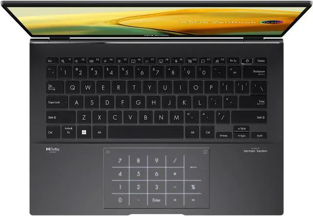 Alt view image 15 of 17 - ASUS ZenBook 14 OLED Laptop 14” 2.8K OLED Touch Display, AMD Ryzen 7 5825U CPU, Radeon Graphics, 16GB RAM, 512GB PCIe SSD, Windows 11 Home, Jade Black, UM3402YA-DB74T
