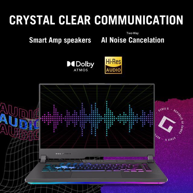 Alt view image 4 of 8 - ASUS ROG Strix G15 (2022) Gaming Laptop, 15.6" FHD 144Hz, GeForce RTX 3050, AMD Ryzen 7 6800HS, 16GB DDR5, 512GB PCIe SSD, Wi-Fi 6E, Windows 11, G513RC-ES73
