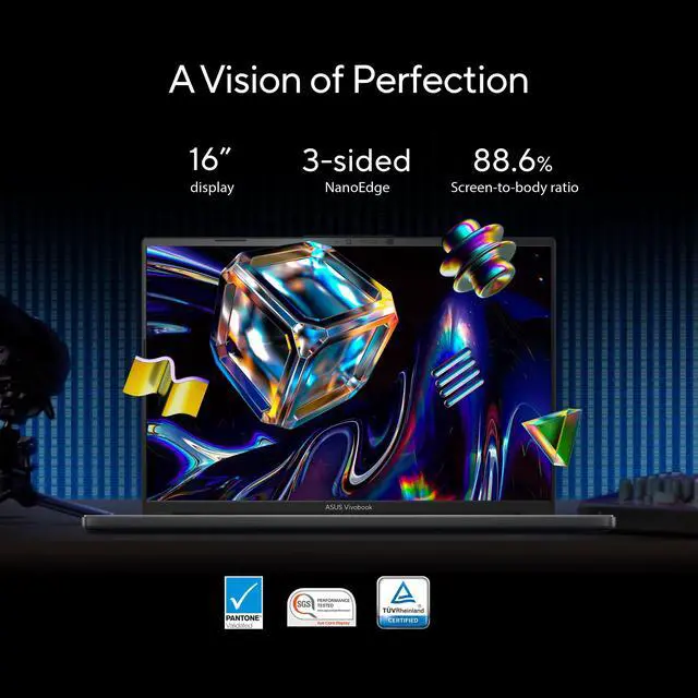 Alt view image 6 of 17 - 2023 ASUS Vivobook Pro 16X Laptop, 16" 16:10 Display, Intel Core i9-13980HX CPU, NVIDIA GeForce RTX 4070 GPU, 16GB DDR5 RAM, 1TB NVMe SSD, Windows 11 Home, Black, K6604JI-NB96