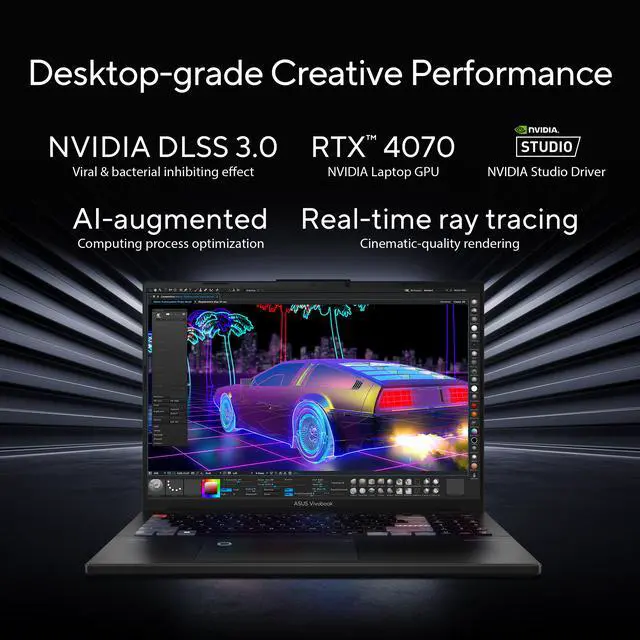 Alt view image 13 of 17 - 2023 ASUS Vivobook Pro 16X Laptop, 16" 16:10 Display, Intel Core i9-13980HX CPU, NVIDIA GeForce RTX 4070 GPU, 16GB DDR5 RAM, 1TB NVMe SSD, Windows 11 Home, Black, K6604JI-NB96