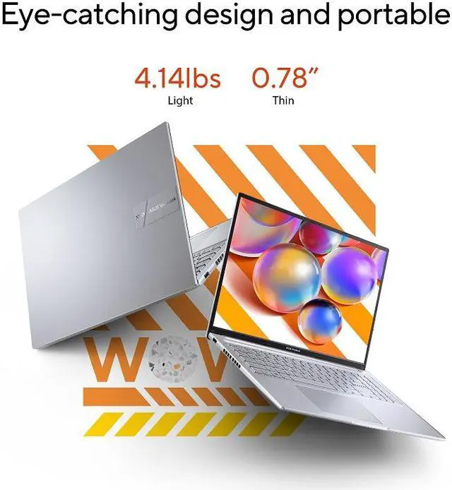 Alt view image 5 of 11 - ASUS VivoBook 16 Laptop, 16” WUXGA (1920 x 1200) 16:10 Display, AMD Ryzen 9 7940HS CPU 4.0GHz, AMD Radeon Graphics, 16GB RAM, 1TB SSD, Windows 11 Home, Cool Silver, M1605XA-EB96