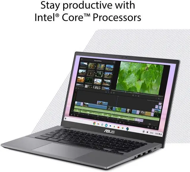Alt view image 4 of 8 - ASUS Chromebook Plus CX34 laptop with Google AI, 14" Display (1920x1080), Intel Core i5-1235U Processor, 16GB RAM, 256GB UFS Storage, ChromeOS, Rocky Gray, CX3402CBA-DH566-GR