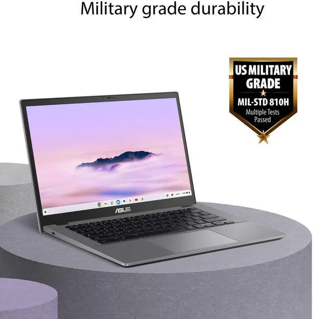 Alt view image 8 of 8 - ASUS Chromebook Plus CX34 laptop with Google AI, 14" Display (1920x1080), Intel Core i5-1235U Processor, 16GB RAM, 256GB UFS Storage, ChromeOS, Rocky Gray, CX3402CBA-DH566-GR
