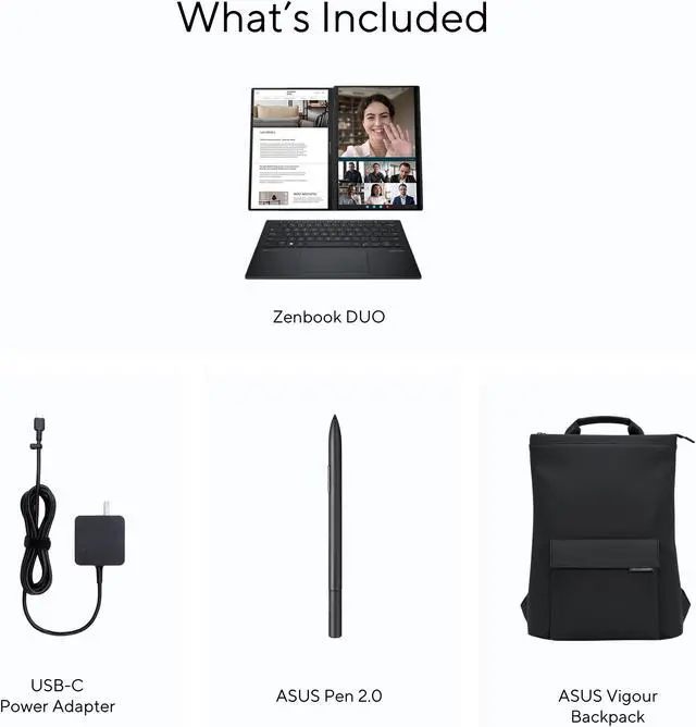 Alt view image 15 of 15 - ASUS Zenbook DUO Laptop, Dual 14" OLED 3K 120Hz Touch Display, Intel Evo Certified, Intel Core Ultra 9 185H CPU, Intel Arc Graphics, 32GB RAM, 1TB SSD, Windows 11, Inkwell Gray, UX8406MA-PS99T