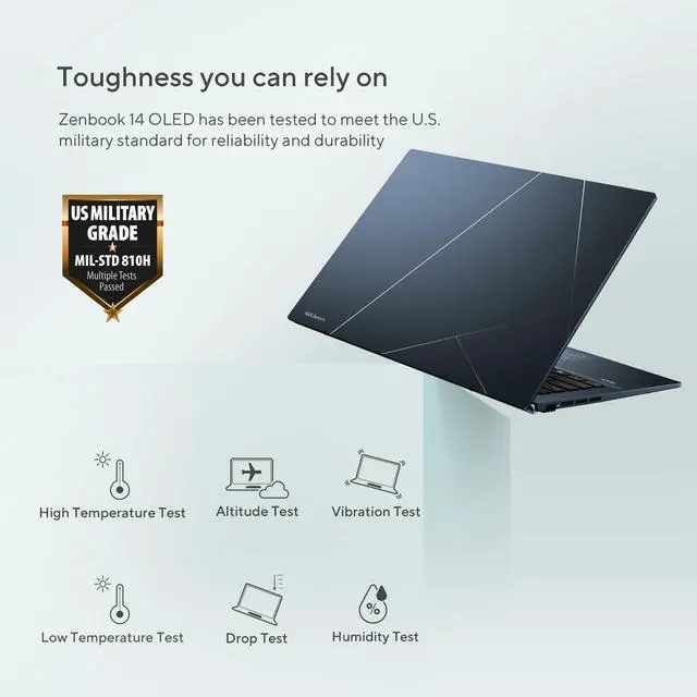 Alt view image 10 of 17 - ASUS 14" Zenbook OLED Laptop - 2.8K resolution - Intel Core i9-13900H - 16GB Memory - 1TB M.2 NVMe PCIe 4.0 SSD - Windows 11 - Ponder Blue - UX3402VA-DS94 - Intel Evo Edition