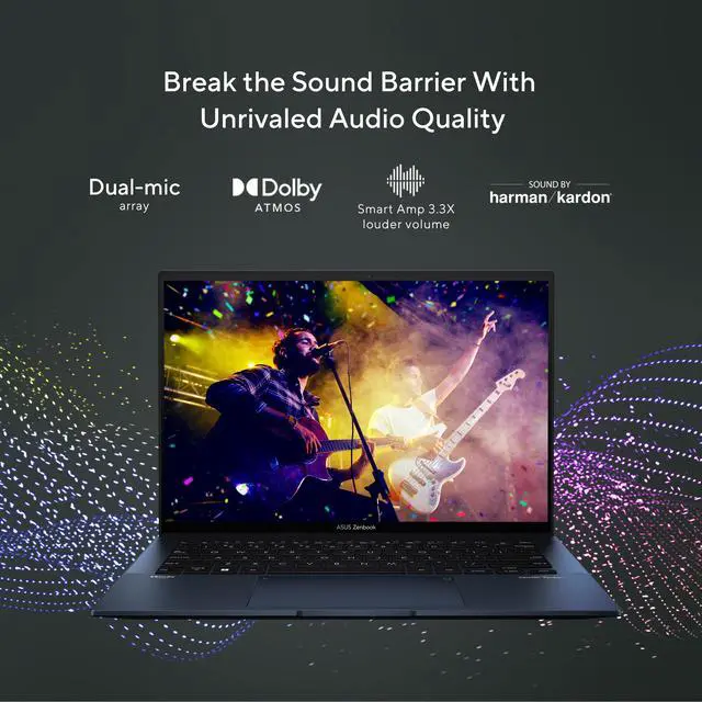 Alt view image 14 of 17 - ASUS 14" Zenbook OLED Laptop - 2.8K resolution - Intel Core i9-13900H - 16GB Memory - 1TB M.2 NVMe PCIe 4.0 SSD - Windows 11 - Ponder Blue - UX3402VA-DS94 - Intel Evo Edition