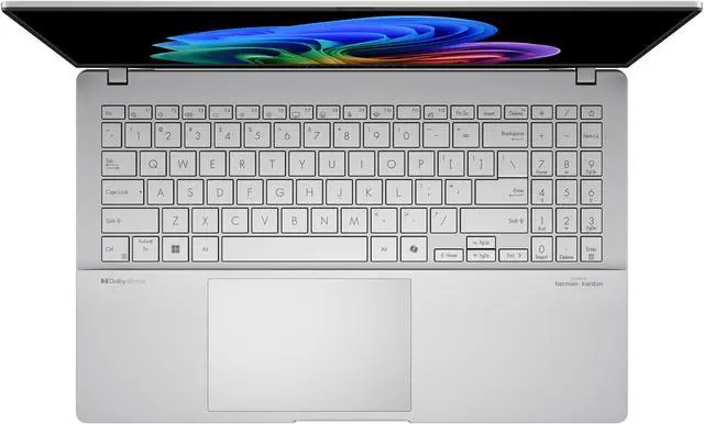 Alt view image 7 of 10 - ASUS Vivobook S 15 laptop; Copilot+ PC, 15.6” 3K 120Hz OLED Display, Qualcomm Snapdragon X Elite X1E-78-100 12-Core Processor, 16GB RAM, 1TB SSD, Windows 11 Home, Cool Silver, S5507QAD-PS96