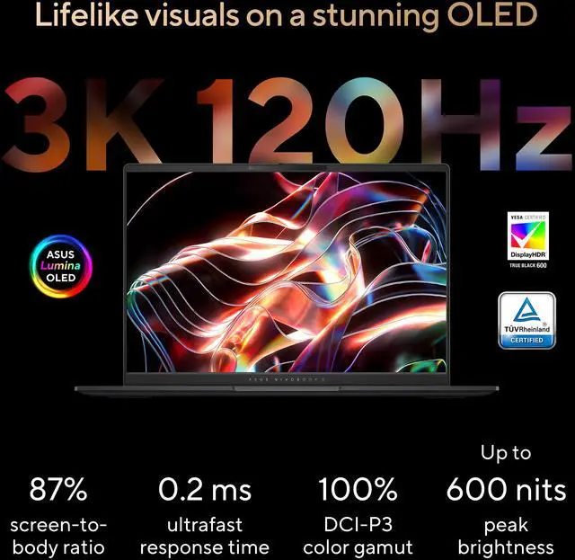 Alt view image 3 of 16 - ASUS Vivobook S 14" Copilot+ PC Laptop AMD Ryzen AI 9 365  24 GB LPDDR5X Memory 512 GB PCIe SSD AMD Radeon 880M Windows 11 Home 64-bit M5406WA-DS76