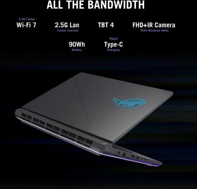 Alt view image 15 of 19 - ASUS ROG Strix G16 - 16" GeForce RTX 5070 Laptop GPU - Intel Core Ultra 9 275HX - 32GB Memory - 1TB PCIe 4.0 NVMe M.2 SSD - Wi-Fi 7 Windows 11 Pro - Gaming Laptop - 240 Hz (G615LP-XS97 )