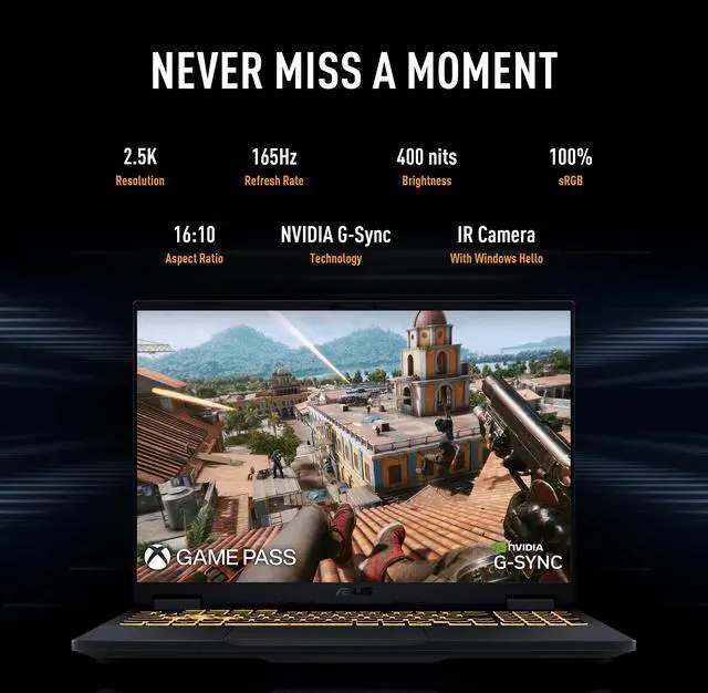 Alt view image 16 of 18 - ASUS TUF Gaming F16 - 16" GeForce RTX 5070 Laptop GPU - Intel Core i7-14650HX  - 32GB Memory - 1 TB PCIe SSD - Windows 11 Home - Gaming Laptop - 165 Hz (FX608JPR-DS76 )