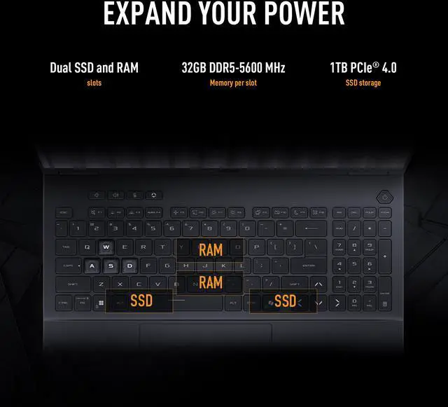 Alt view image 18 of 18 - ASUS TUF Gaming F16 - 16" GeForce RTX 5070 Laptop GPU - Intel Core i7-14650HX  - 32GB Memory - 1 TB PCIe SSD - Windows 11 Home - Gaming Laptop - 165 Hz (FX608JPR-DS76 )