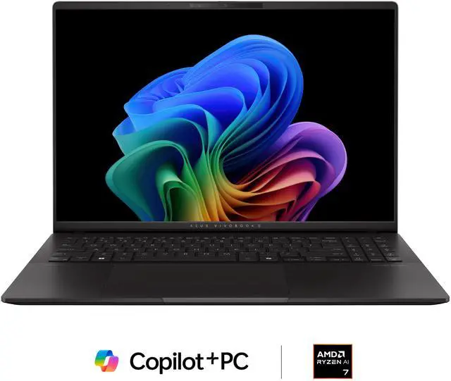 Alt view image 2 of 10 - ASUS Vivobook S16 16" Copilot+ PC Laptop AMD Ryzen AI 7 350 16GB Memory 1 TB NVMe SSD AMD Radeon 860M 1 Windows 11 Home M5606KA-DS76