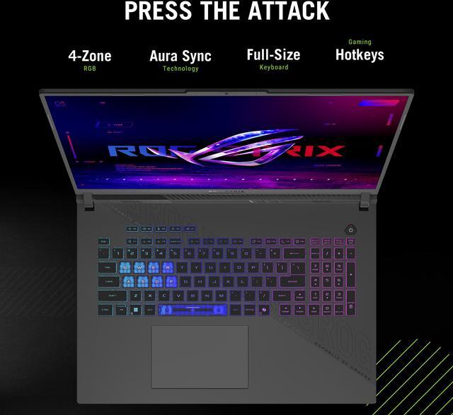 Alt view image 16 of 19 - ASUS ROG Strix G18 - 18.0" GeForce RTX 5070 Laptop GPU - AMD Ryzen 9 8940HX - 16GB Memory - 1 TB PCIe SSD - Windows 11 Home Gaming Laptop - 240 Hz (G814PP-DS94)