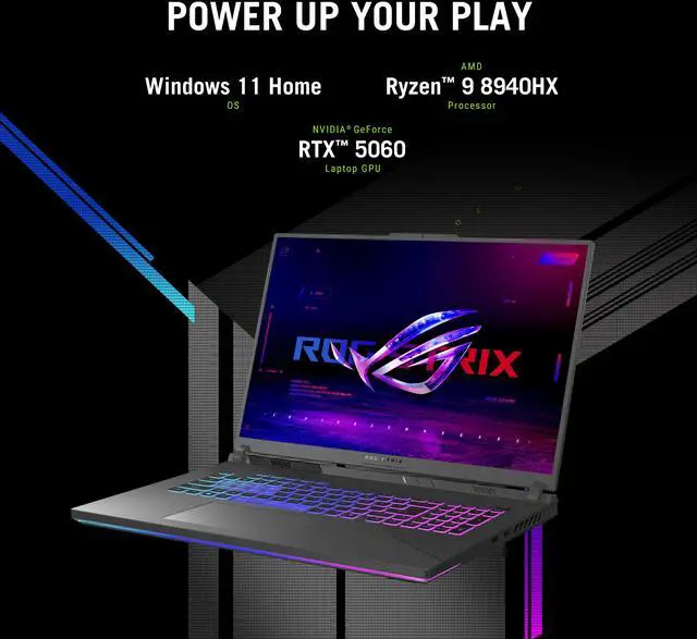 Alt view image 6 of 12 - ASUS ROG Strix G18 - 18" GeForce RTX 5060 Laptop GPU - AMD Ryzen 9 8940HX  - 32GB Memory - 1 TB PCIe SSD - Windows 11 Home - Gaming Laptop - 240 Hz IPS (G814PM-ES96 )