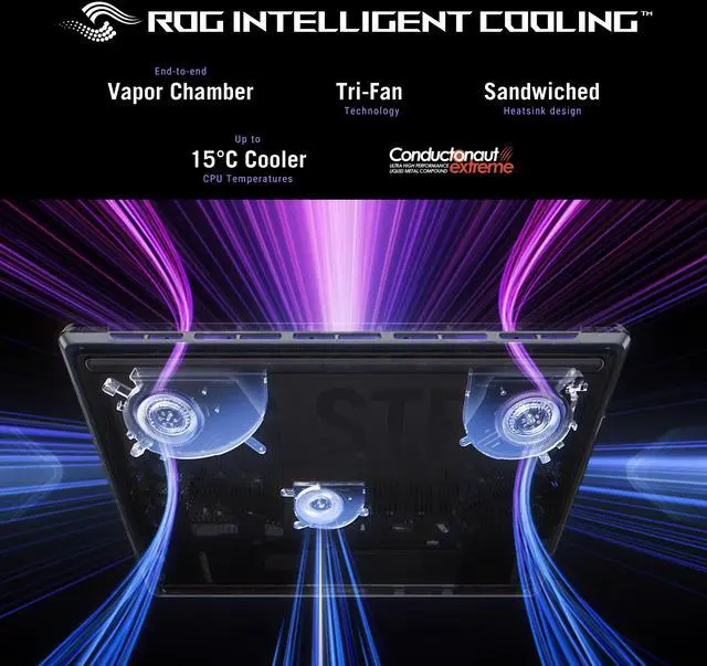 Alt view image 9 of 14 - ASUS ROG Strix G16 - 16" GeForce RTX 5060 Laptop GPU - Intel Core Ultra 9 275HX  - 32GB Memory - 1 TB NVMe SSD - Windows 11 Home - Gaming Laptop - 240 Hz IPS (G615LM-DS96 )