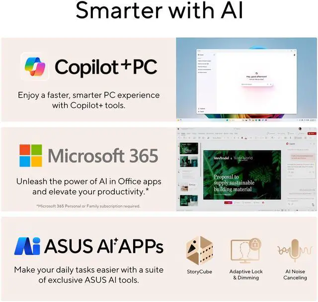 Alt view image 19 of 20 - Asus VivoBook 16" Copilot+ PC Laptop AMD Ryzen AI 7 350 16GB DDR5 Memory 512GB PCIE SSD 16.0" Windows 11 Home