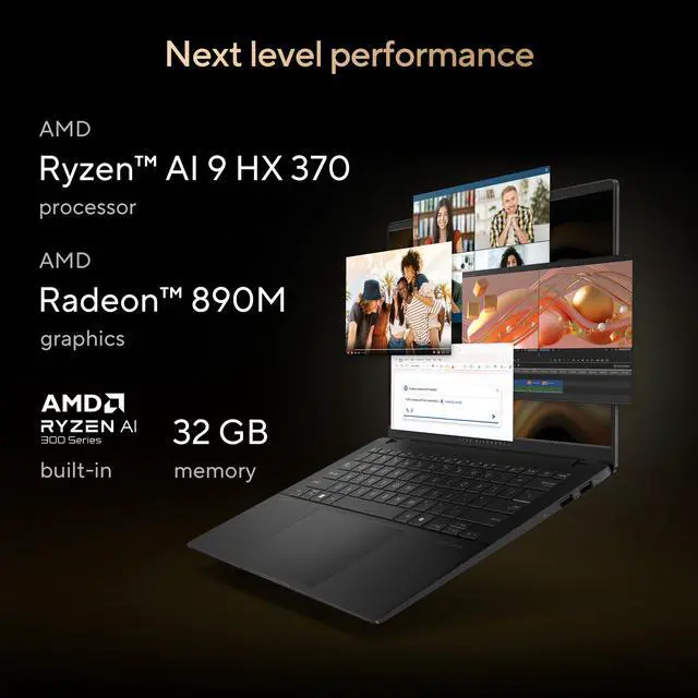 Alt view image 3 of 11 - ASUS Vivobook S14 Laptop, Copilot+ PC AMD Ryzen AI 9 HX 370 32GB RAM 1TB SSD (M5406WA-BS99)