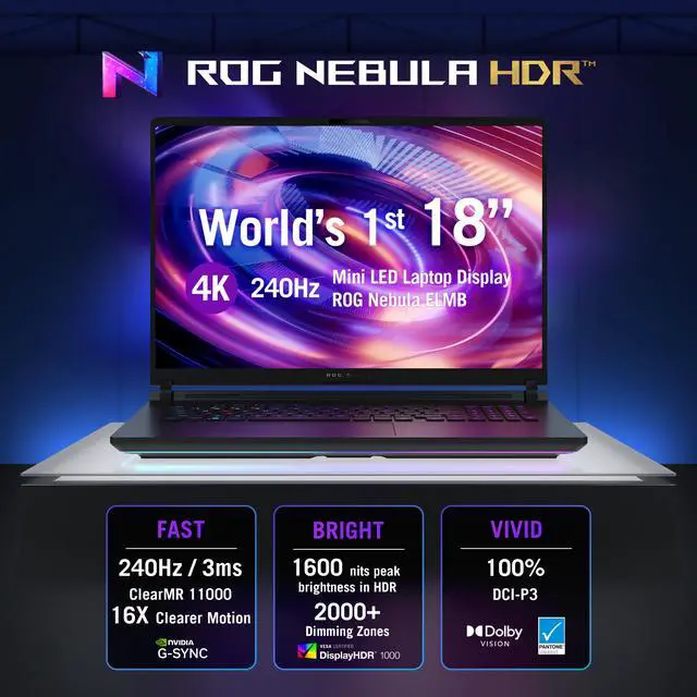 Alt view image 17 of 20 - ASUS ROG Strix 18.0" Gaming Laptop - Intel Core Ultra 9 290HX Plus - GeForce RTX 5080 Laptop GPU - 32GB DDR5 RAM- 1TB SSD - Windows 11 Home (90NR0LI1-M00D70 )