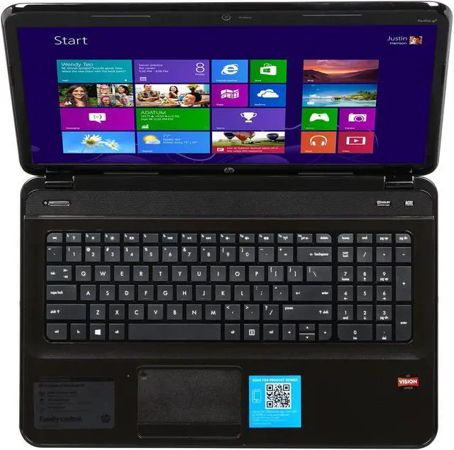 Alt view image 6 of 8 - HP Laptop Pavilion AMD A6-4400M 4GB DDR3 Memory 500GB HDD AMD Radeon HD 7520G 17.3" Windows 8 G7-2220US