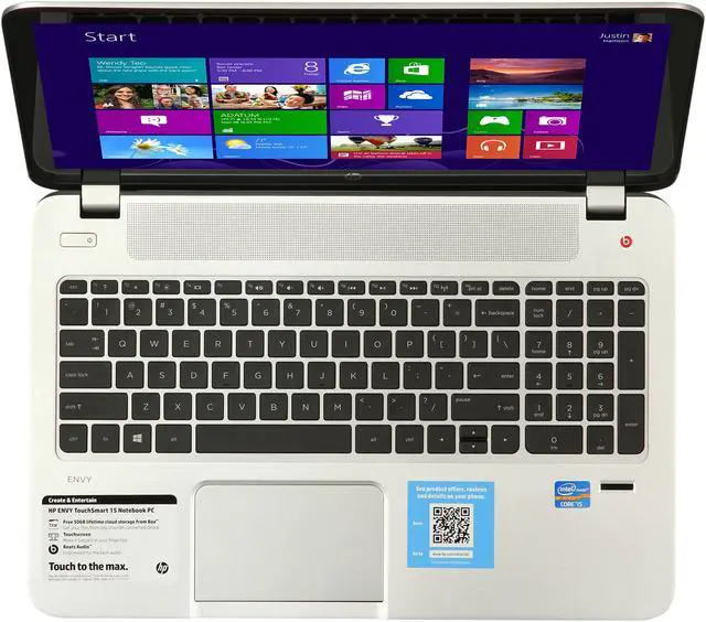 Alt view image 6 of 8 - HP Laptop TouchSmart Intel Core i5-3230M 8GB Memory 750GB HDD Intel HD Graphics 4000 15.6" Touch Screen Windows 8 15-j040us