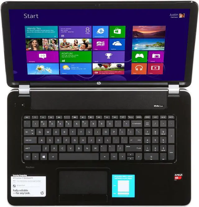 Alt view image 6 of 8 - HP Laptop Pavilion AMD A6-5350M 4GB Memory 500GB HDD AMD Radeon HD 8450G 17.3" Windows 8 17-e010us