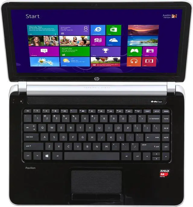 Alt view image 6 of 8 - HP Laptop TouchSmart AMD A4-5000 4GB Memory 750GB HDD AMD Radeon HD 8330 14.0" Touch Screen Windows 8 14-f020us