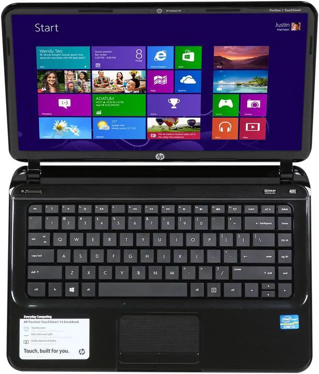 Alt view image 6 of 8 - HP Laptop TouchSmart Intel Core i3-3227U 4GB Memory 640GB HDD Intel HD Graphics 4000 14.0" Touch Screen Windows 8 14-b150us