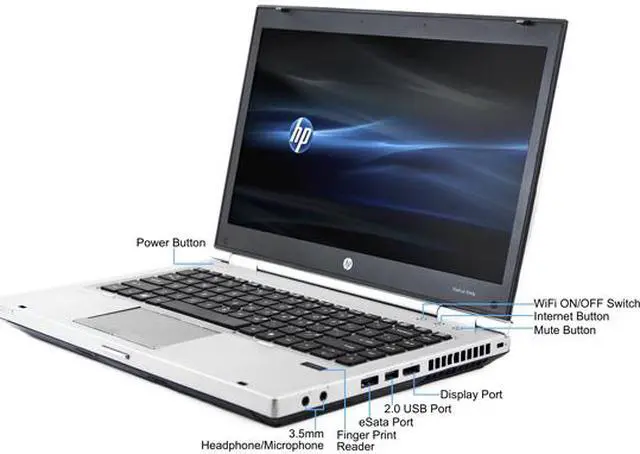 Alt view image 2 of 4 - HP B Grade Laptop EliteBook Intel Core i3-2310M 4GB Memory 250GB HDD 14.0" Windows 10 Home 64-Bit 8460P