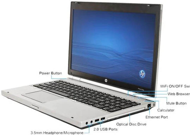 Alt view image 2 of 4 - HP EliteBook 15.6" Intel Core i3-2310M 4GB Memory Windows 10 Pro 64-Bit 8560P