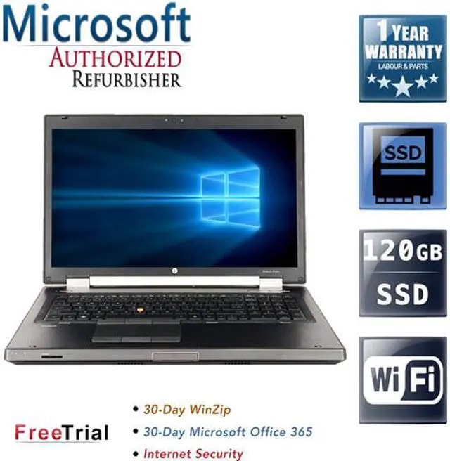 Main image of Refurbished HP EliteBook 8760W 17.3" Intel Core i5-2520M 2.50GHz 4GB DDR3 120GB SSD DVD Windows 10 Professional 64 Bits 1 Year Warranty