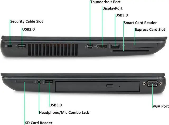 Alt view image 2 of 3 - HP Grade A Laptop ZBook 15 Intel Core i7 4th Gen 4800MQ (2.70 GHz) 16 GB Memory 750 GB HDD 15.6" Windows 10 Pro 64-Bit