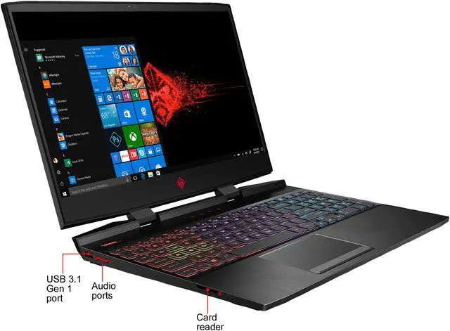 Alt view image 5 of 7 - HP OMEN 15-dc1030nr 15.6" IPS Intel Core i7 8th Gen 8750H (2.20 GHz) NVIDIA GeForce RTX 2060 16 GB Memory 128 GB SSD 1 TB HDD Windows 10 Home 64-bit Gaming Laptop