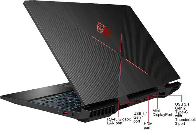Alt view image 7 of 7 - HP OMEN 15-dc1030nr 15.6" IPS Intel Core i7 8th Gen 8750H (2.20 GHz) NVIDIA GeForce RTX 2060 16 GB Memory 128 GB SSD 1 TB HDD Windows 10 Home 64-bit Gaming Laptop