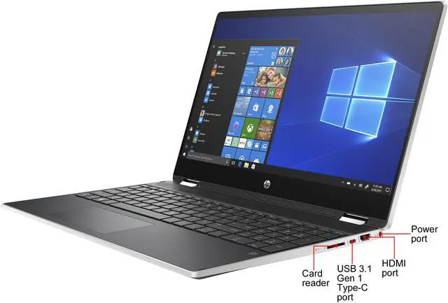 Alt view image 6 of 7 - HP Pavilion x360 Intel Core i3-8145U 8GB Memory 1TB HDD Intel UHD Graphics 620 15.6" Touch Screen 1920 x 1080 Convertible 2-in-1 Laptop Windows 10 Home 64-bit 15-dq0075nr