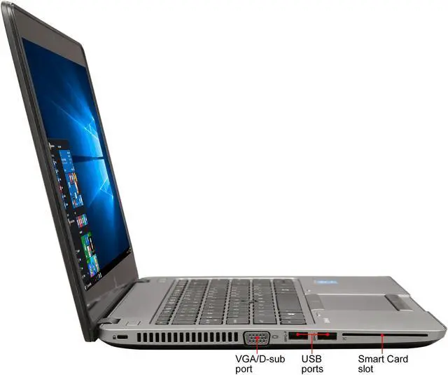 Alt view image 4 of 8 - HP Grade A Laptop EliteBook Intel Core i5-5300U 8GB Memory 256 GB SSD 14.0" Non-Touch Screen Windows 10 Pro 64-bit 840 G2