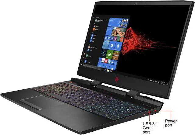 Alt view image 10 of 12 - HP OMEN - 15.6" GeForce GTX 1660 Ti - Intel Core i7-9750H  - 8GB Memory - 256 GB SSD - Windows 10 Home 64-bit - Gaming Laptop - 60 Hz IPS (15-dc1020nr )