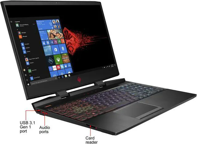 Alt view image 11 of 12 - HP OMEN - 15.6" GeForce GTX 1660 Ti - Intel Core i7-9750H  - 8GB Memory - 256 GB SSD - Windows 10 Home 64-bit - Gaming Laptop - 60 Hz IPS (15-dc1020nr )